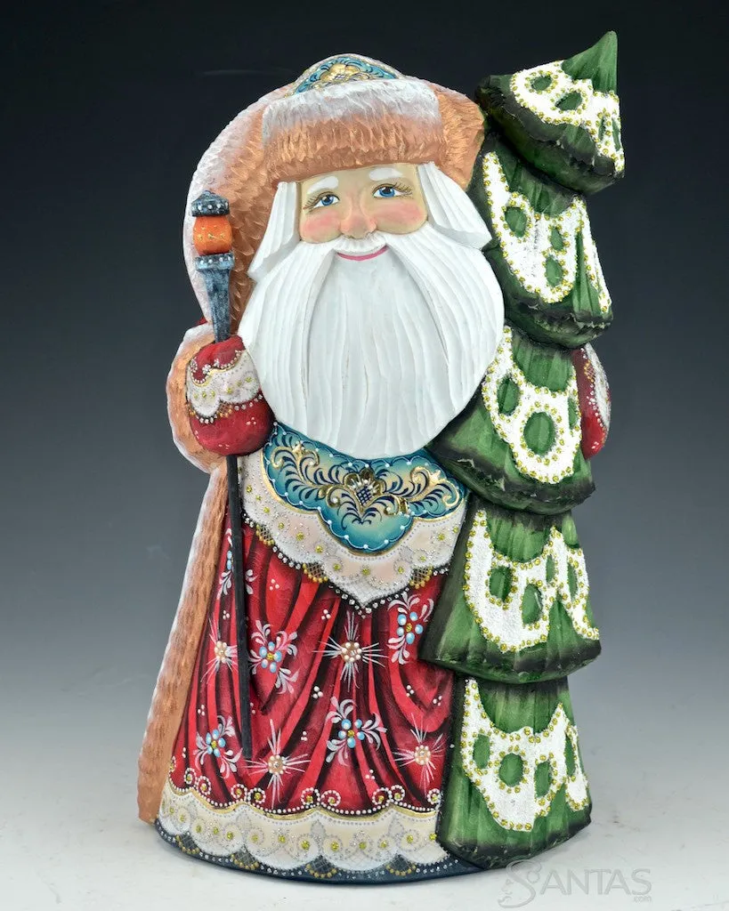 12 inch Decorative Russian Santa with Large Tree