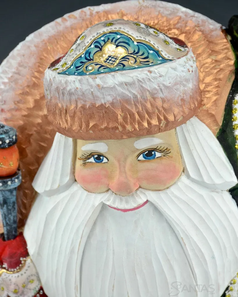 12 inch Decorative Russian Santa with Large Tree