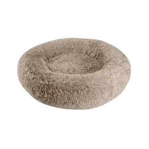 Arlee Shaggy Donut Bed Taupe