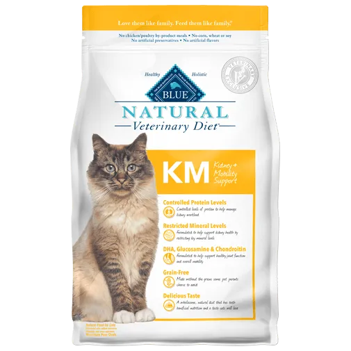 Blue Buffalo BLUE Natural Veterinary Diet KM Kidney   Mobility Support Dry Cat Food