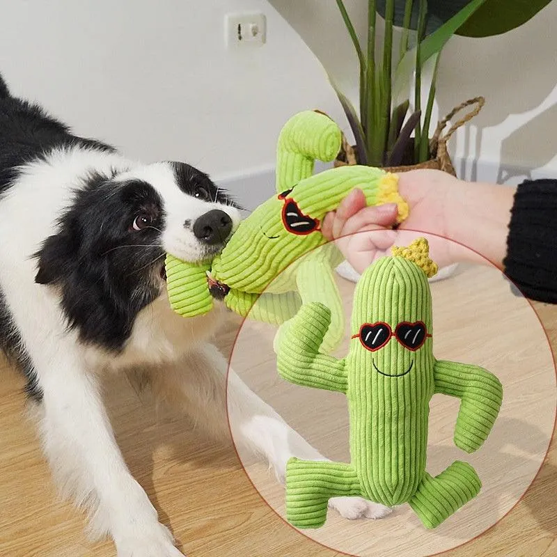 Cactus Soft Plush Squeaky Dog Toy