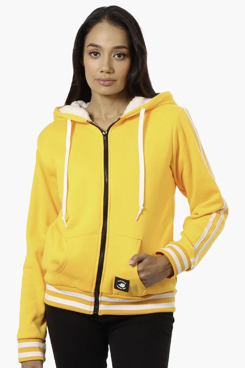 Canada Weather Gear Hooded Sherpa Lined Lightweight Jacket - Yellow