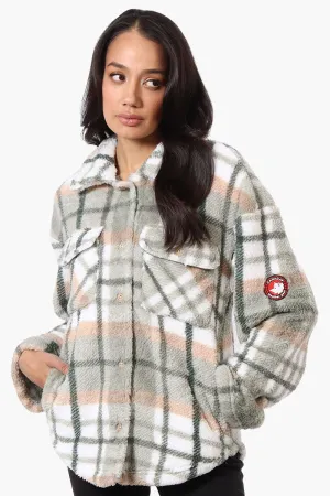 Canada Weather Gear Plush Plaid Lightweight Jacket - Olive