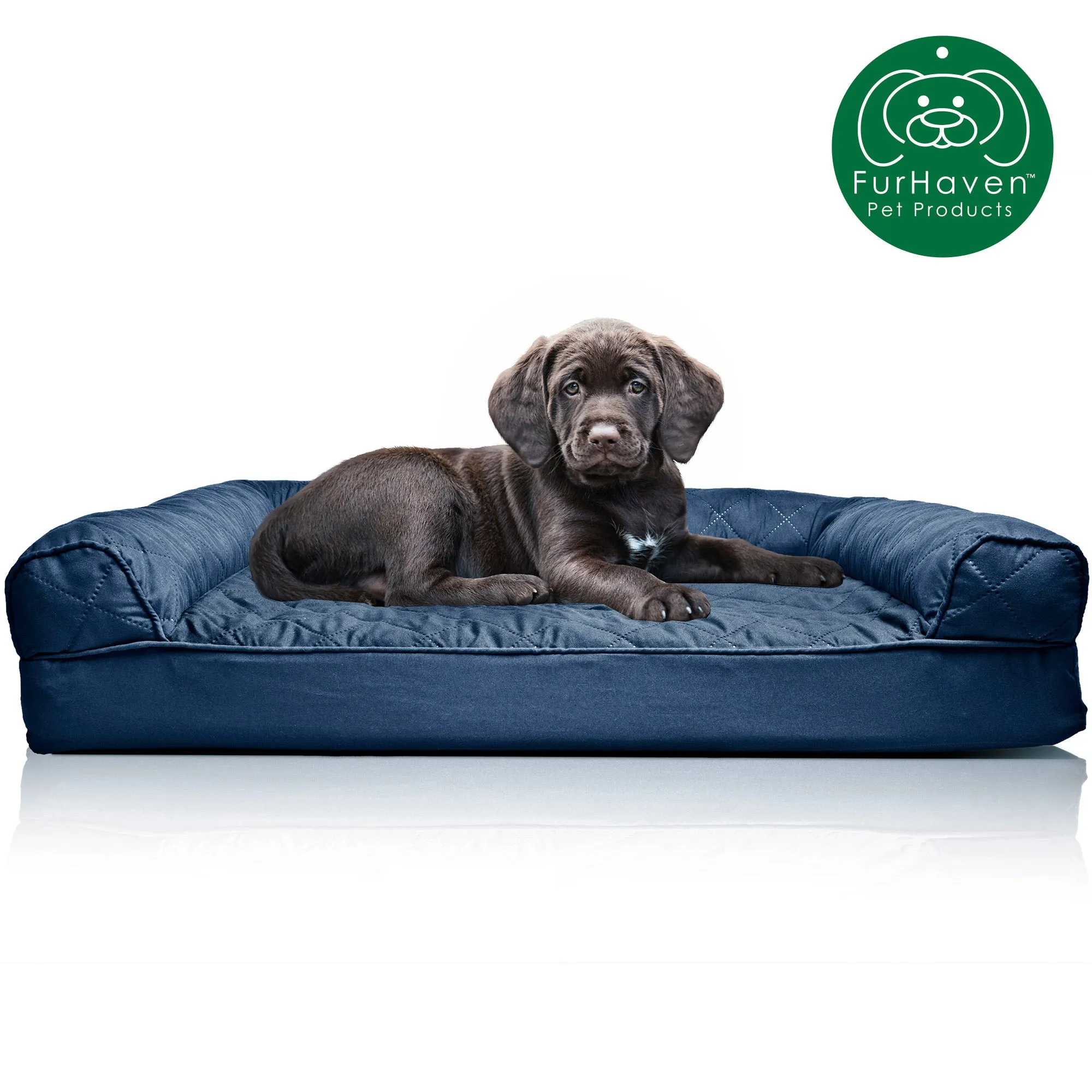 Convolute Quilted Sofa-Style Couch Pet Bed