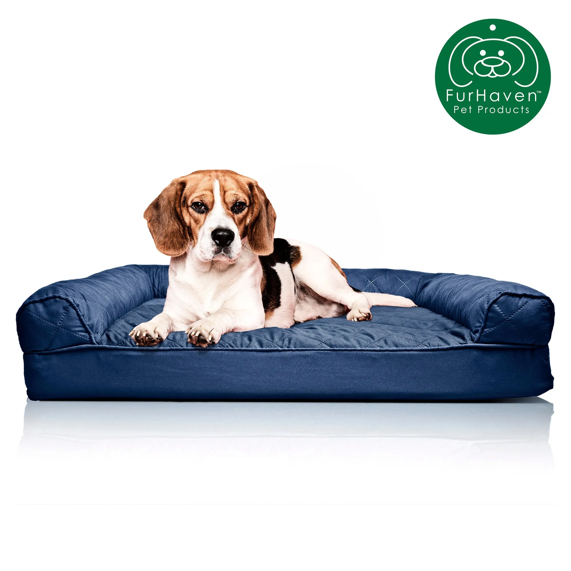 Convolute Quilted Sofa-Style Couch Pet Bed