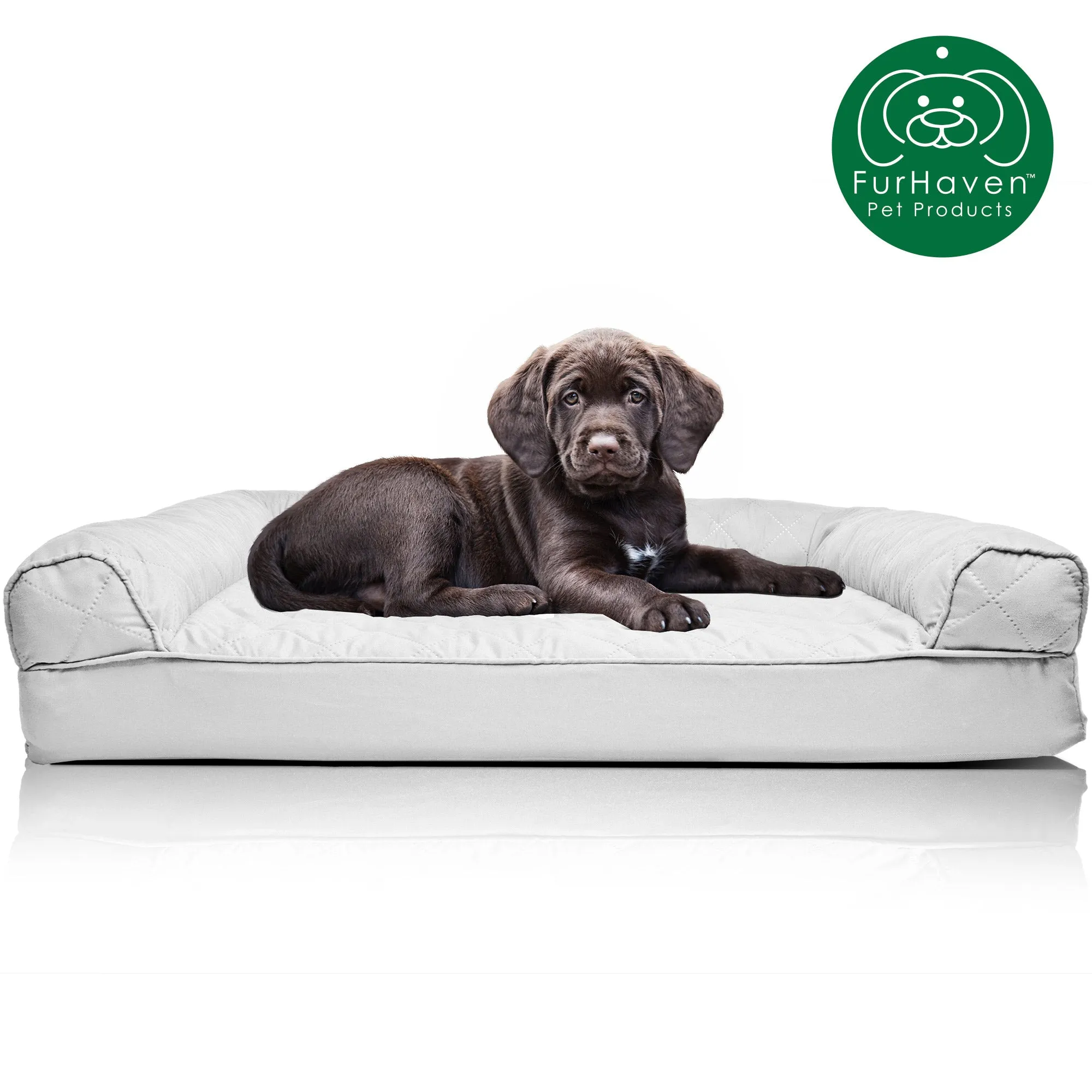 Convolute Quilted Sofa-Style Couch Pet Bed