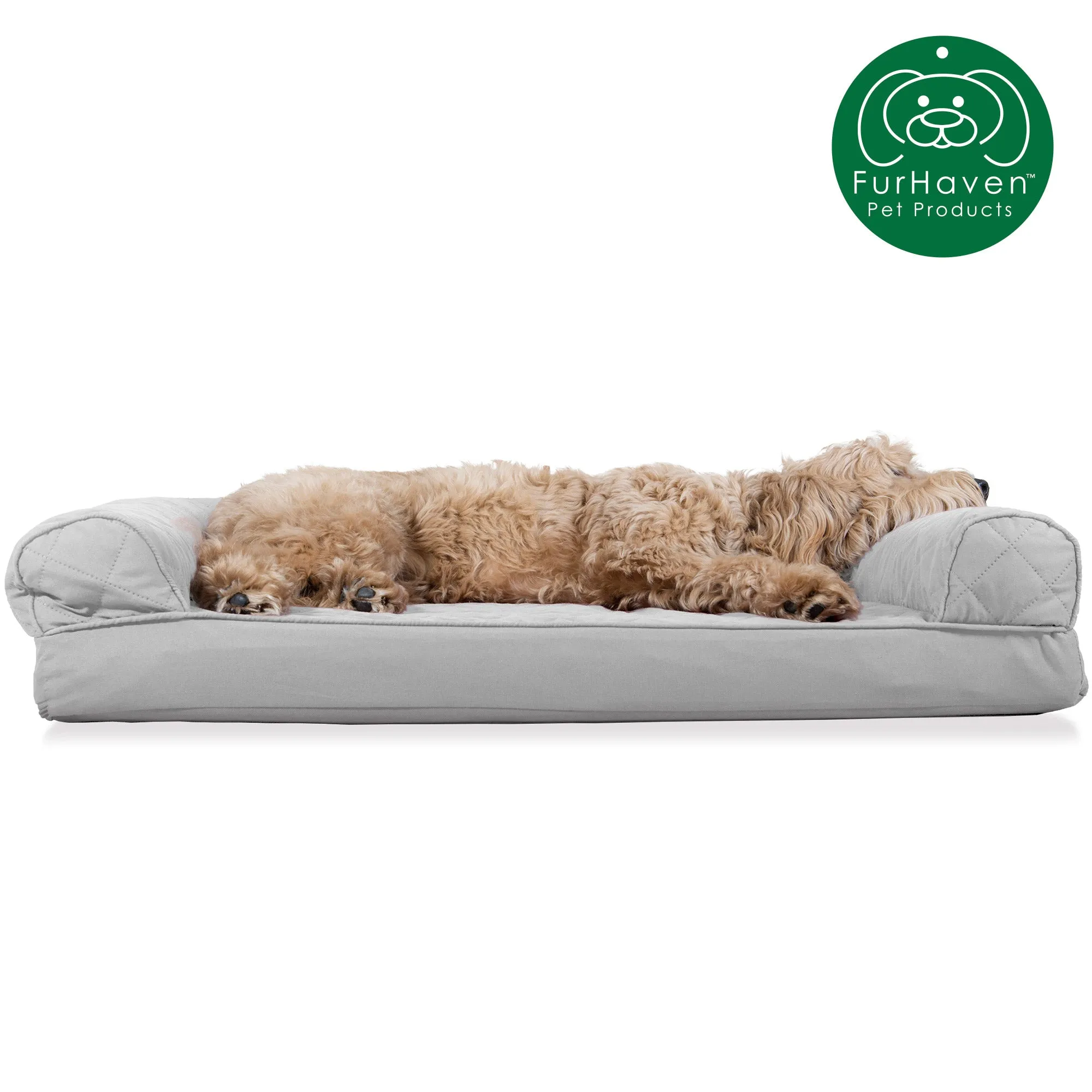 Convolute Quilted Sofa-Style Couch Pet Bed