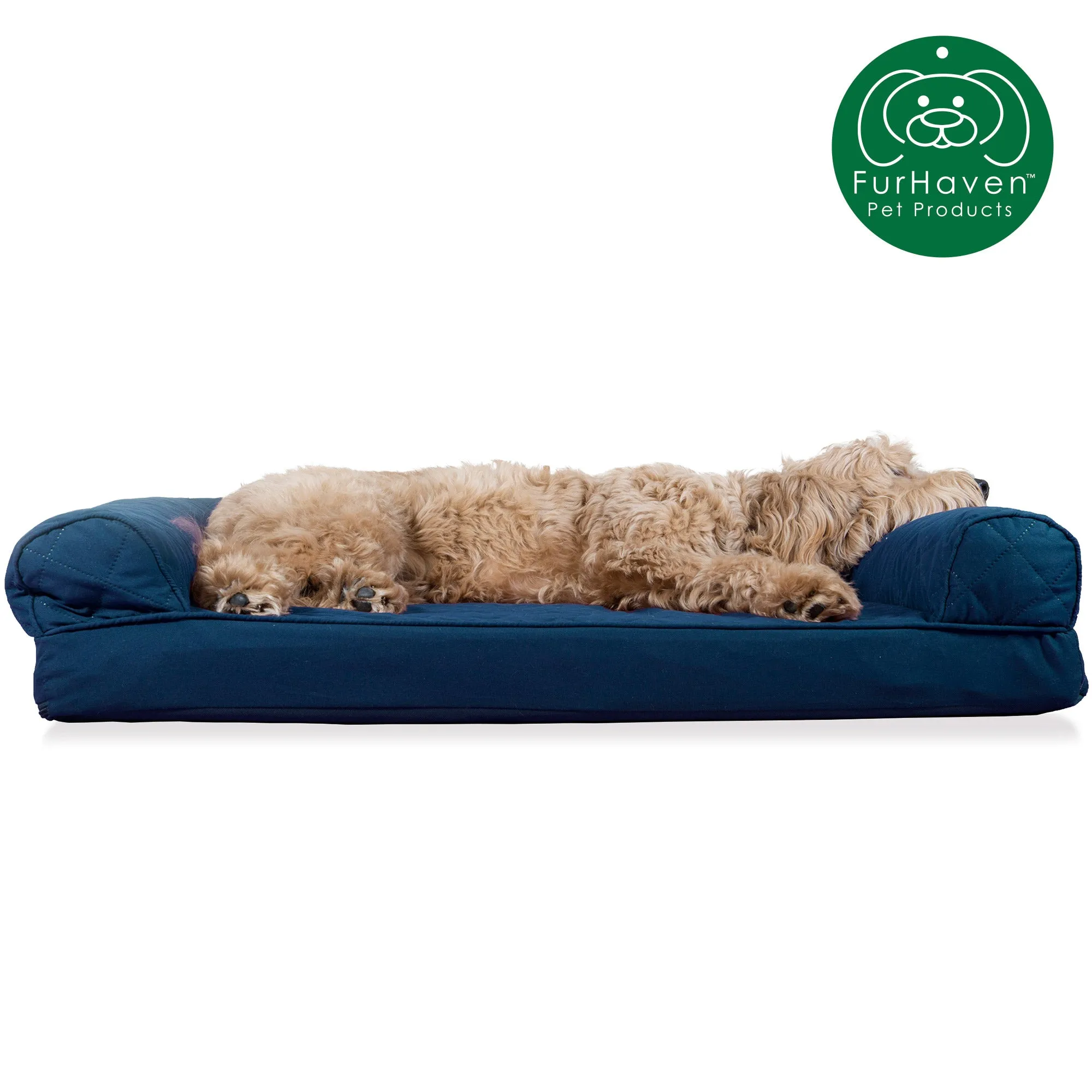 Convolute Quilted Sofa-Style Couch Pet Bed