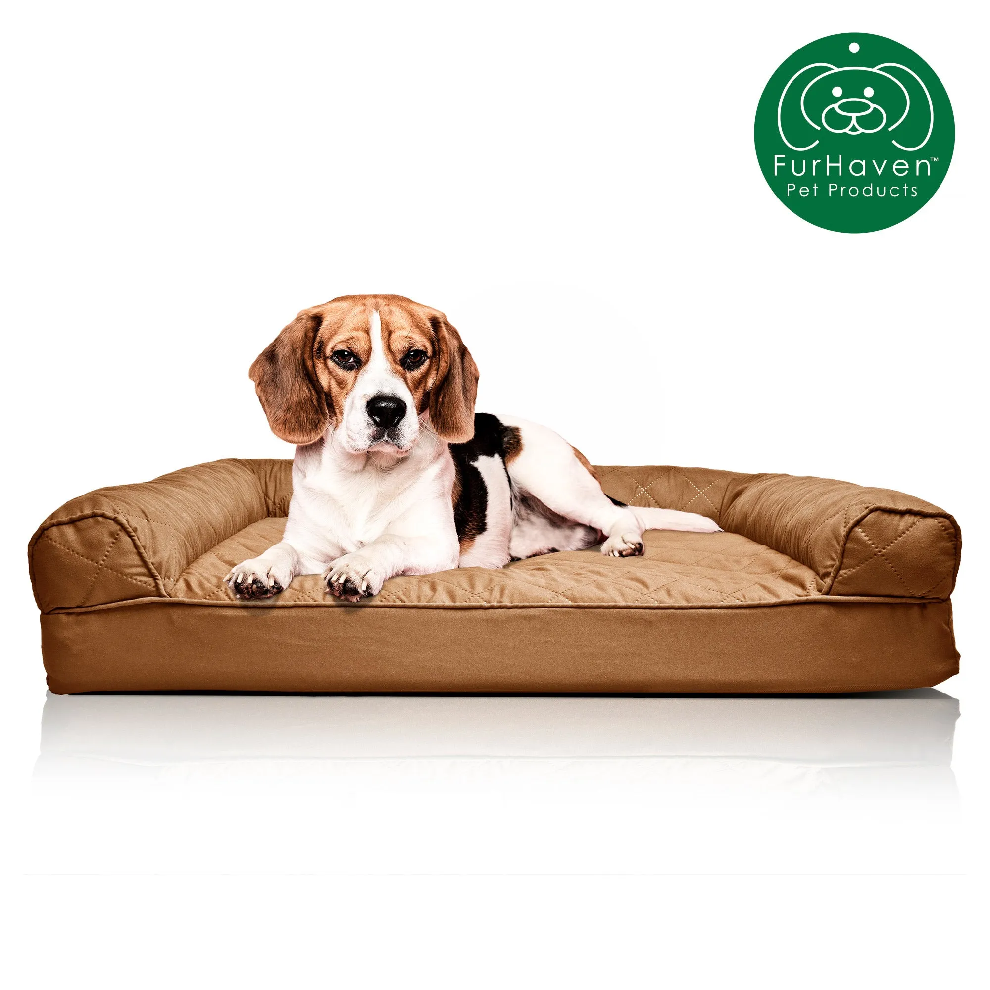 Convolute Quilted Sofa-Style Couch Pet Bed