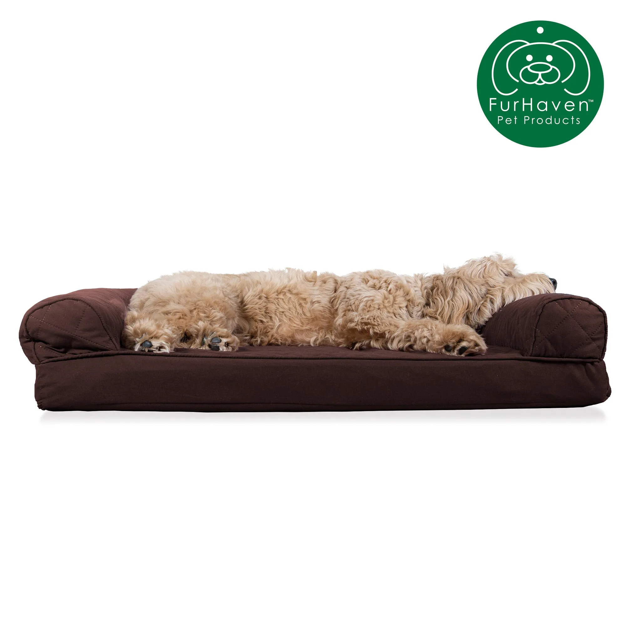 Convolute Quilted Sofa-Style Couch Pet Bed