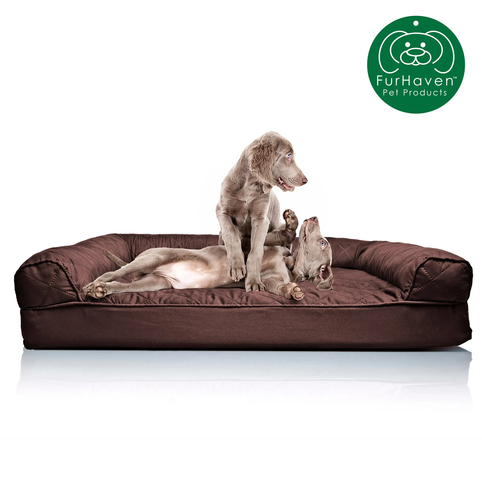 Convolute Quilted Sofa-Style Couch Pet Bed