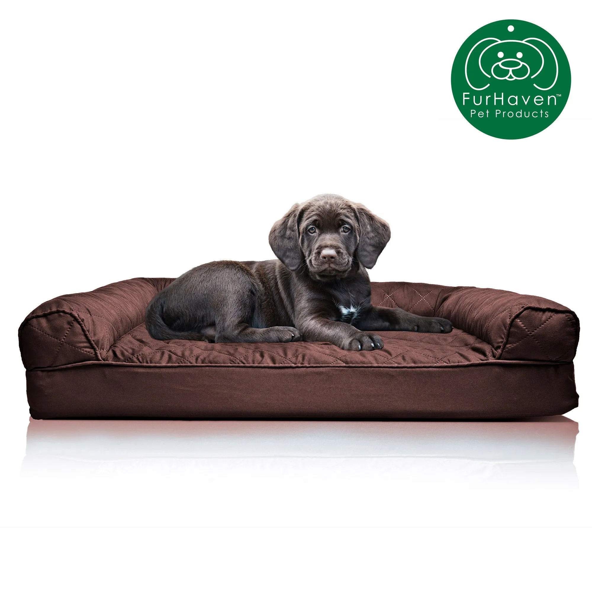 Convolute Quilted Sofa-Style Couch Pet Bed