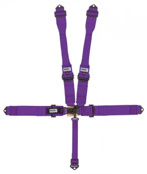 Crow 5-Way PRO Series 3" Latch & Link w/ Dog Bone Harness & Black Aluminum Pro Adjusters - Black Hardware - Purple