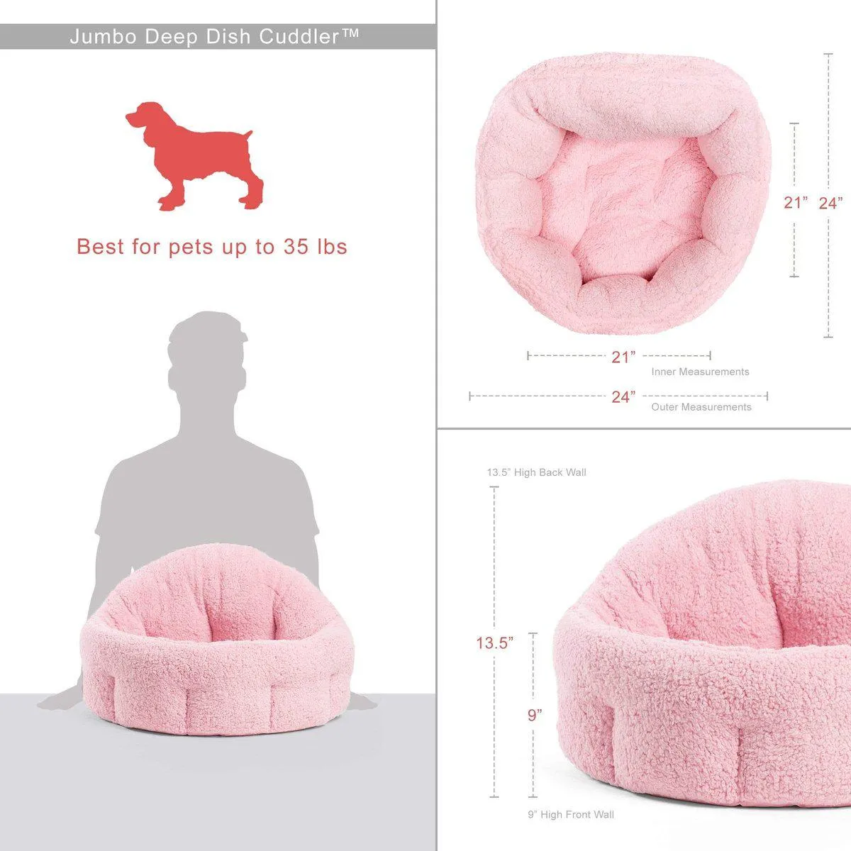 Deep Dish Sherpa Cuddler Dog Bed - Jumbo