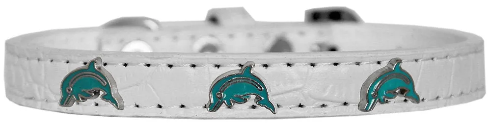 Dog, Puppy & Pet Designer Croc Widget Collar, "Dolphins"