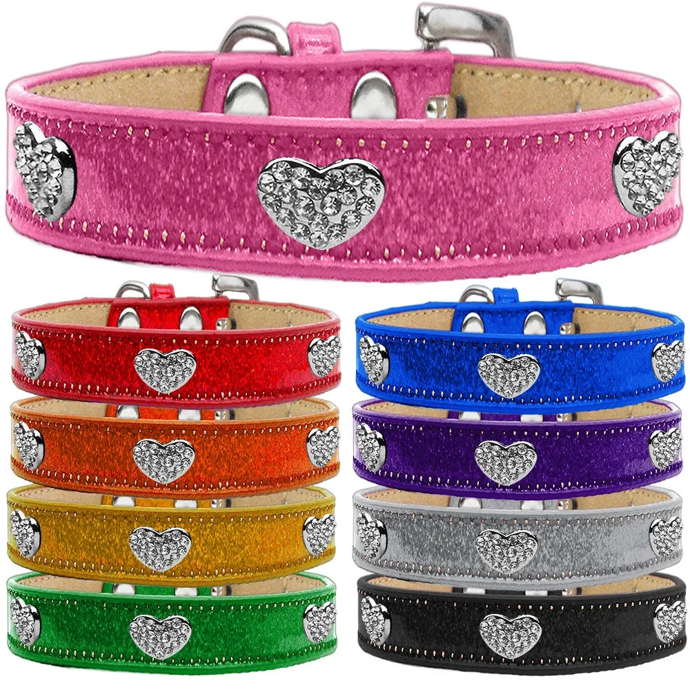 Dog, Puppy & Pet Ice Cream Collar, "Clear Crystal Heart"