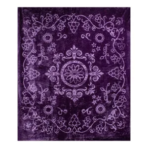 Embossed Purpleplum 79" x 95" Plush Queen-sized Blanket BLKT-2413-PL