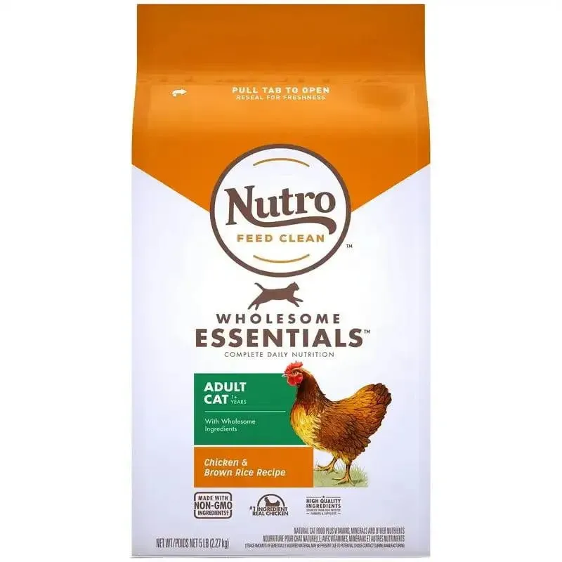 Essentials Cat Food Chicken & Brown Rice 5 lb Bag