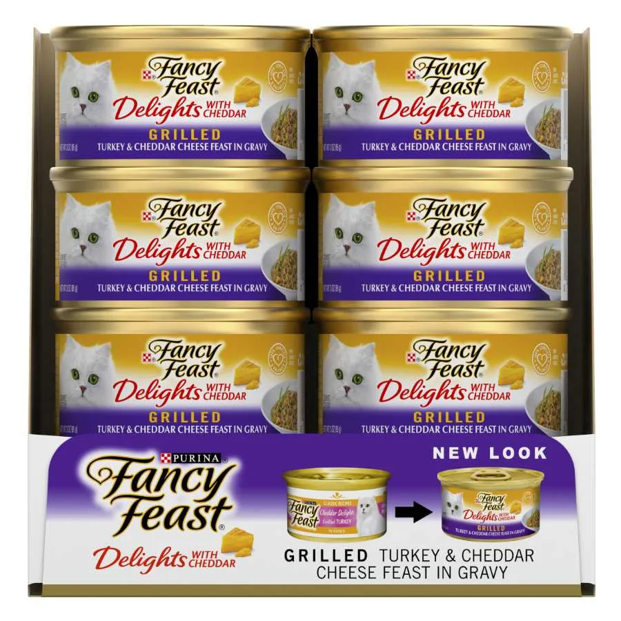 Fancy Feast Delights Cheddar Turkey 24X85g