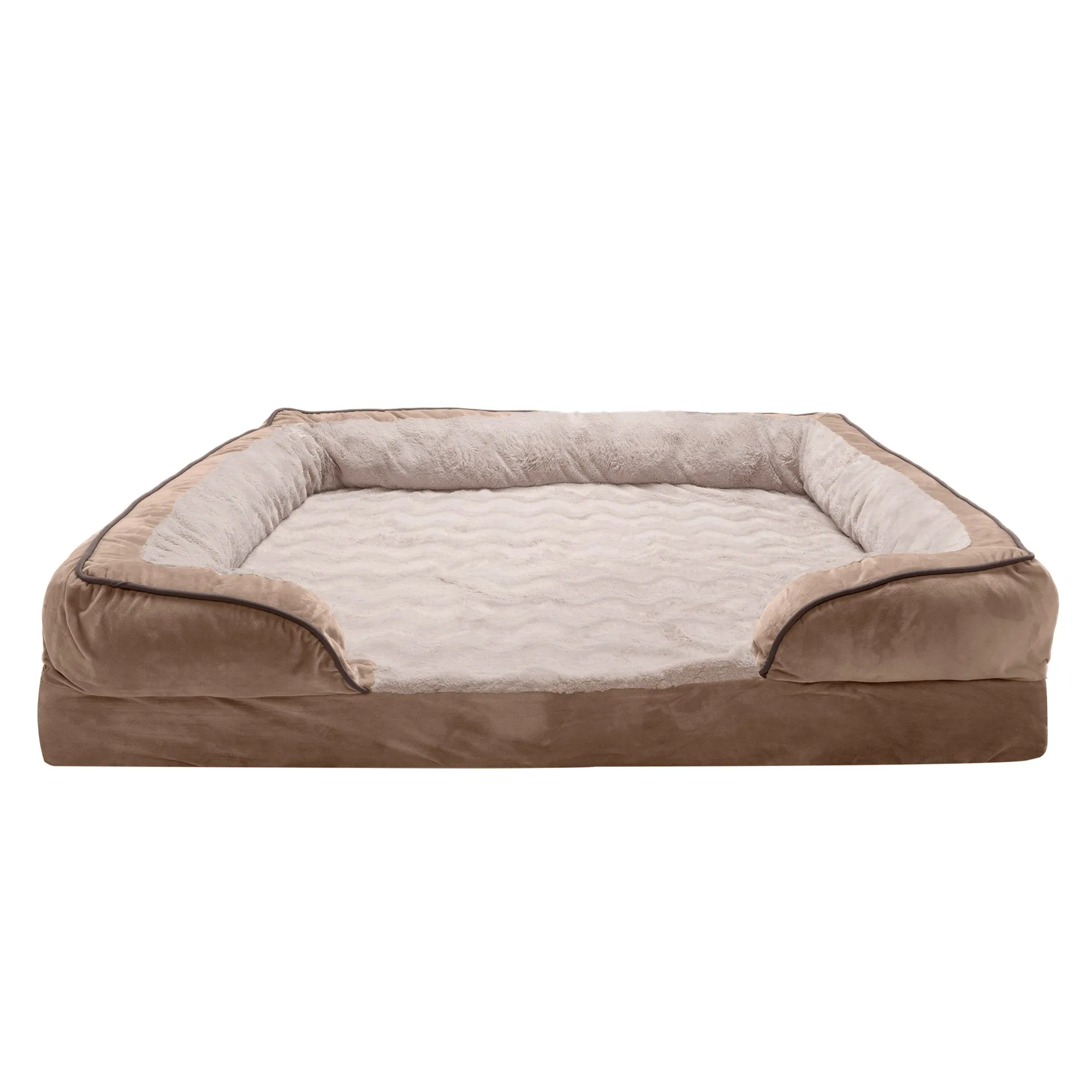 Full Support Perfect Comfort Velvet Waves Sofa-Style Pet Bed