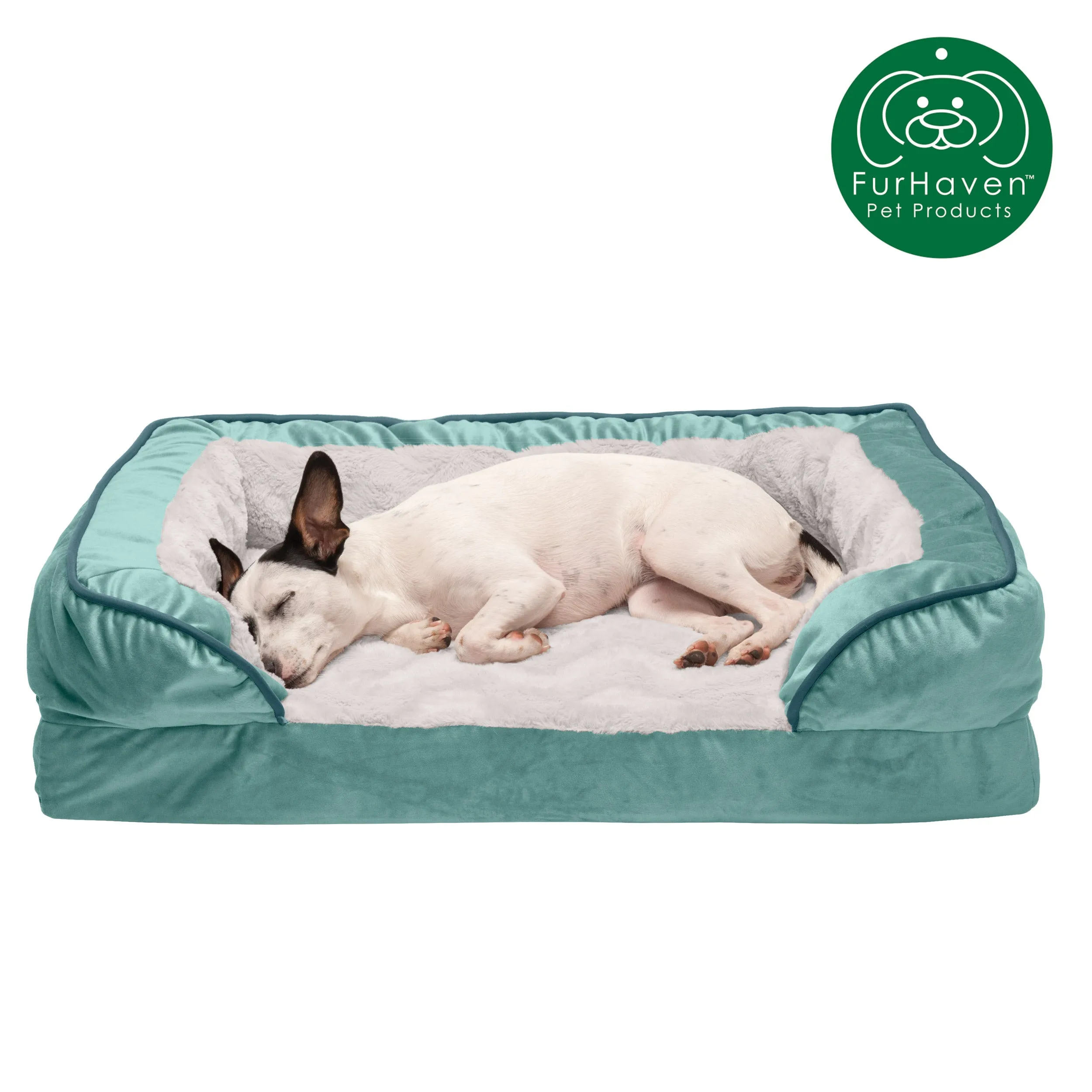 Full Support Perfect Comfort Velvet Waves Sofa-Style Pet Bed