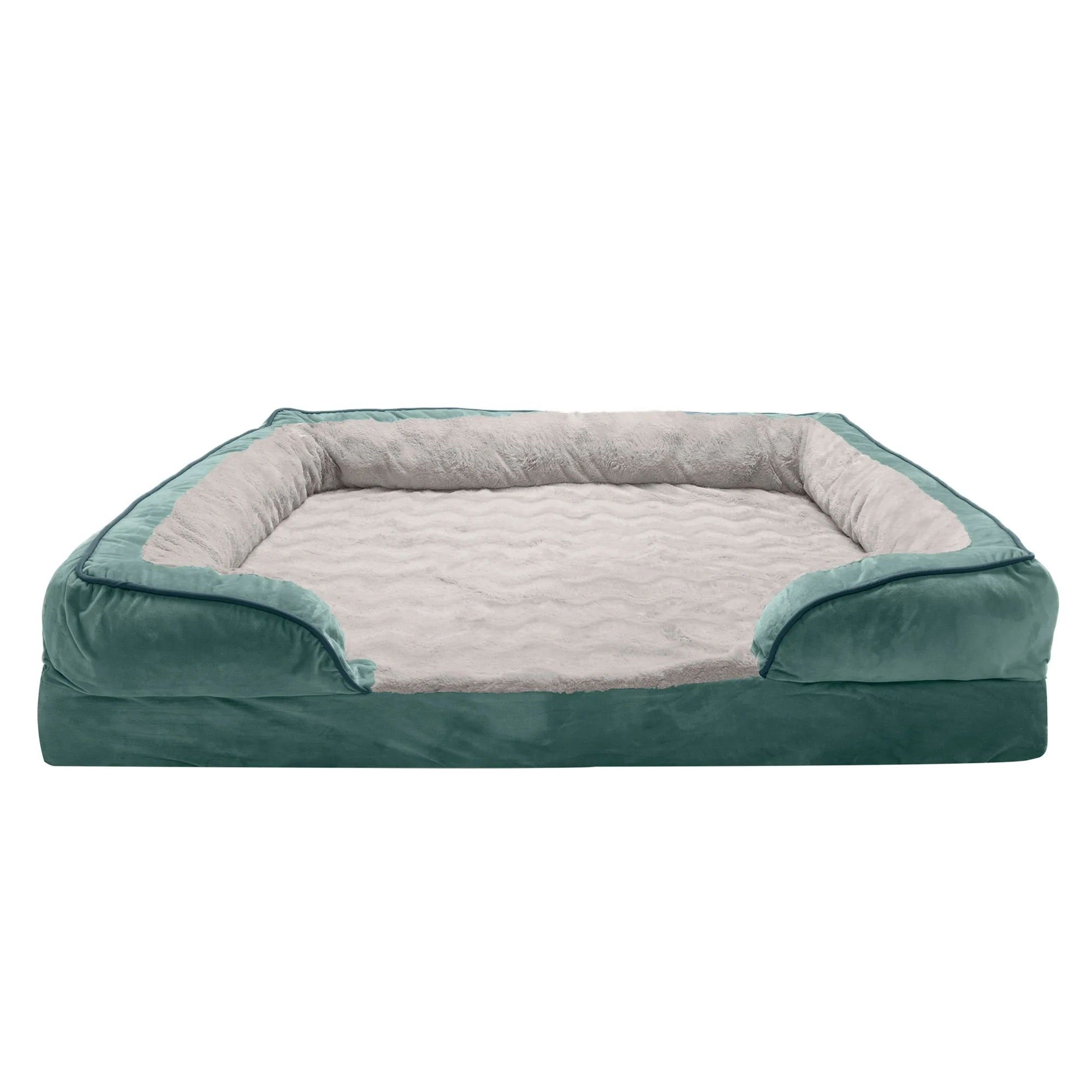 Full Support Perfect Comfort Velvet Waves Sofa-Style Pet Bed