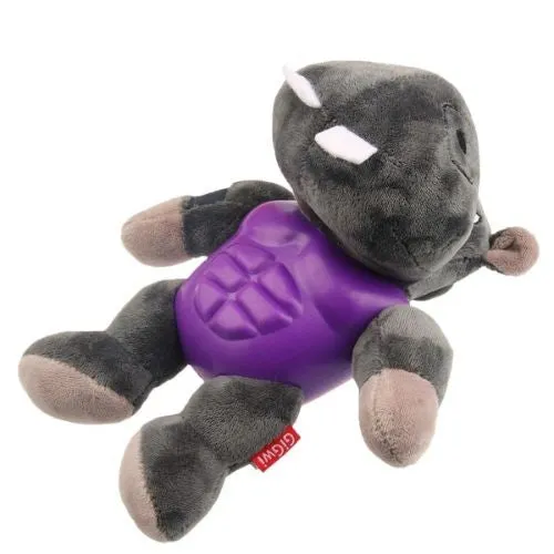 GiGwi Armor Hippo Dog Toy with Squeaker