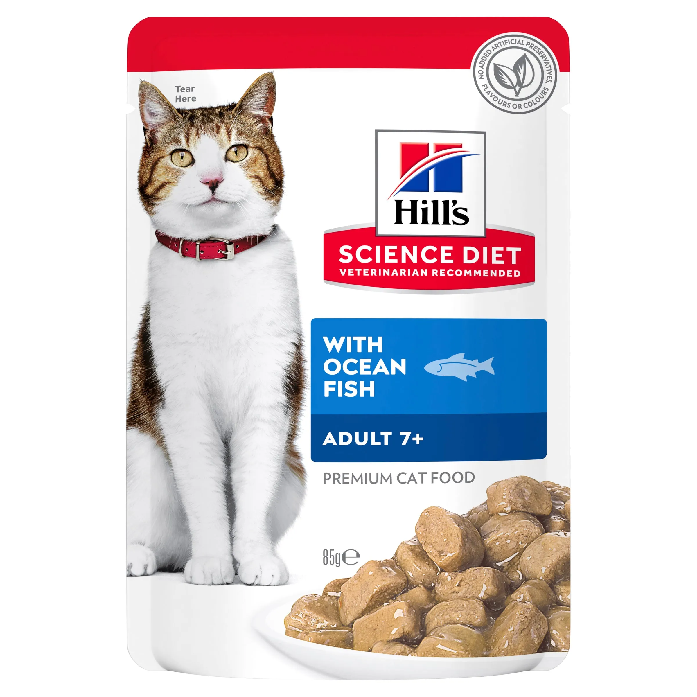 Hill's Science Diet Adult 7  Senior Ocean Fish Cat Food pouches 85g x 12