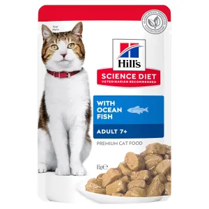 Hill's Science Diet Adult 7  Senior Ocean Fish Cat Food pouches 85g x 12