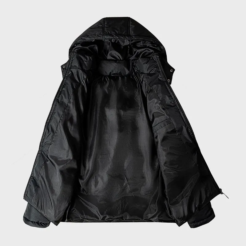 Hooded Regular Fit Down Jacket All Weather Coats For Men