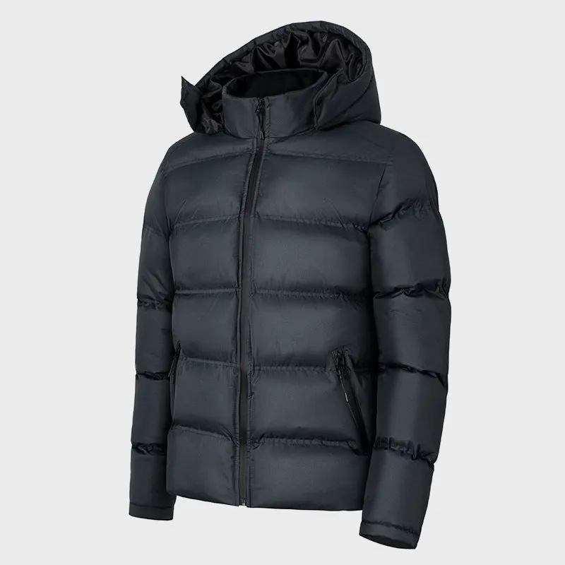 Hooded Regular Fit Down Jacket All Weather Coats For Men