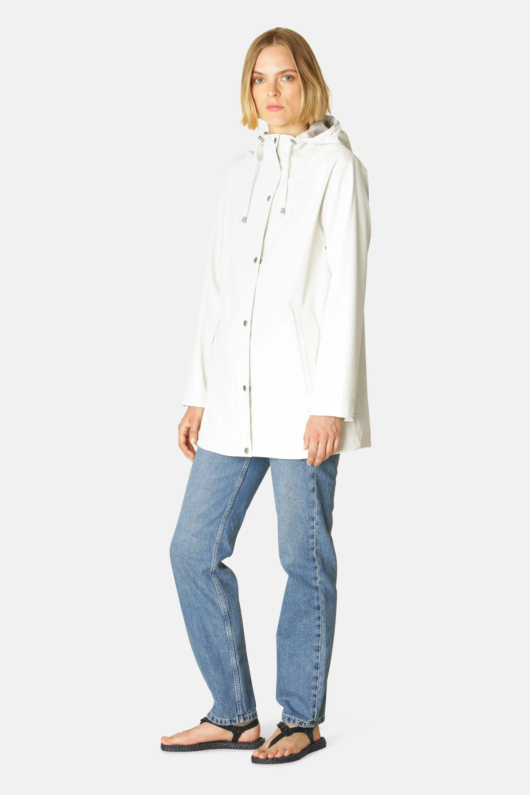 Ilse Jacobsen Hornbæk Rain 228FR Hooded Rubberized Jacket | Milk Creme 121