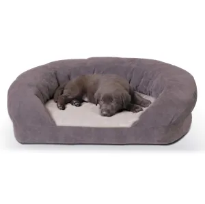 K&H Pet Products Orthopedic Bolster Sleeper Dog Bed, Gray, Medium, 30"