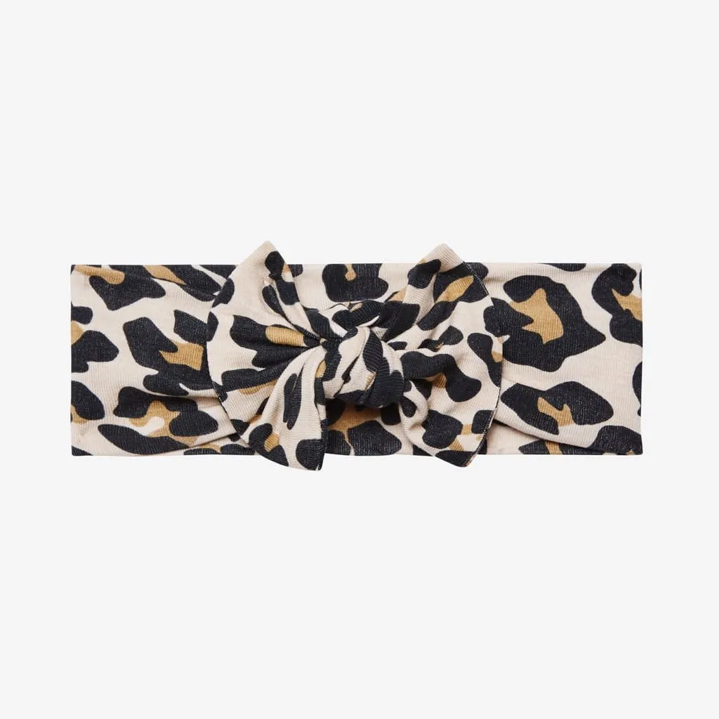 Lana Leopard Tan Swaddle Headband Set