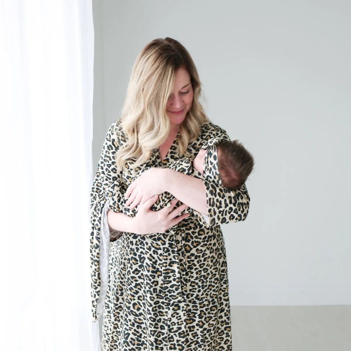 Lana Leopard Tan Swaddle Headband Set