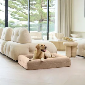 Memory Foam Dog Bed - Polar Fleece Clay