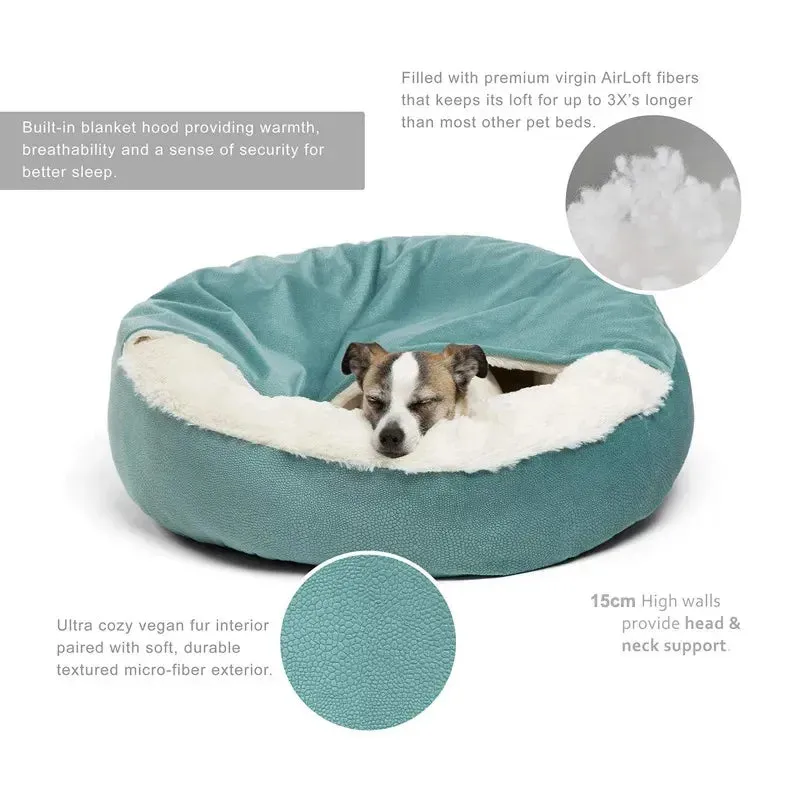 Orthopedic Pet Bed with Integrated Hooded Blanket