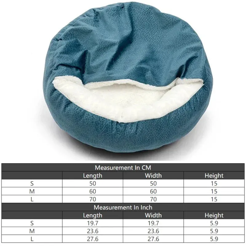 Orthopedic Pet Bed with Integrated Hooded Blanket