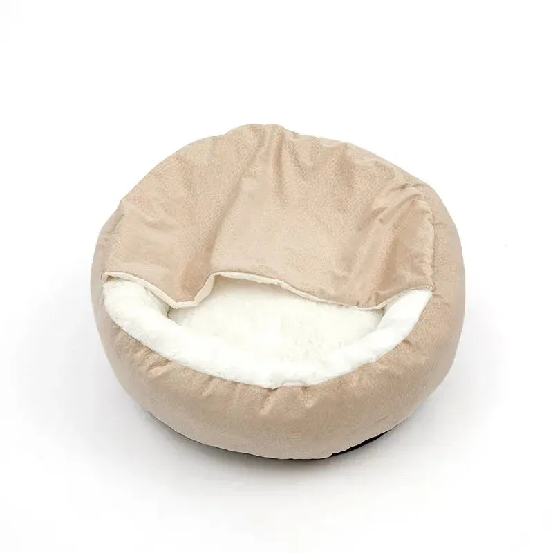 Orthopedic Pet Bed with Integrated Hooded Blanket