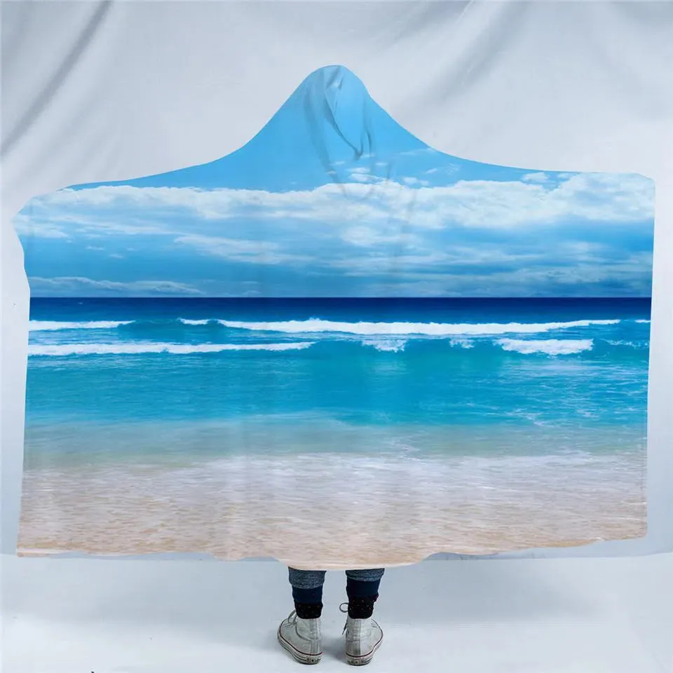 Peace of the Beach Cozy Hooded Blanket