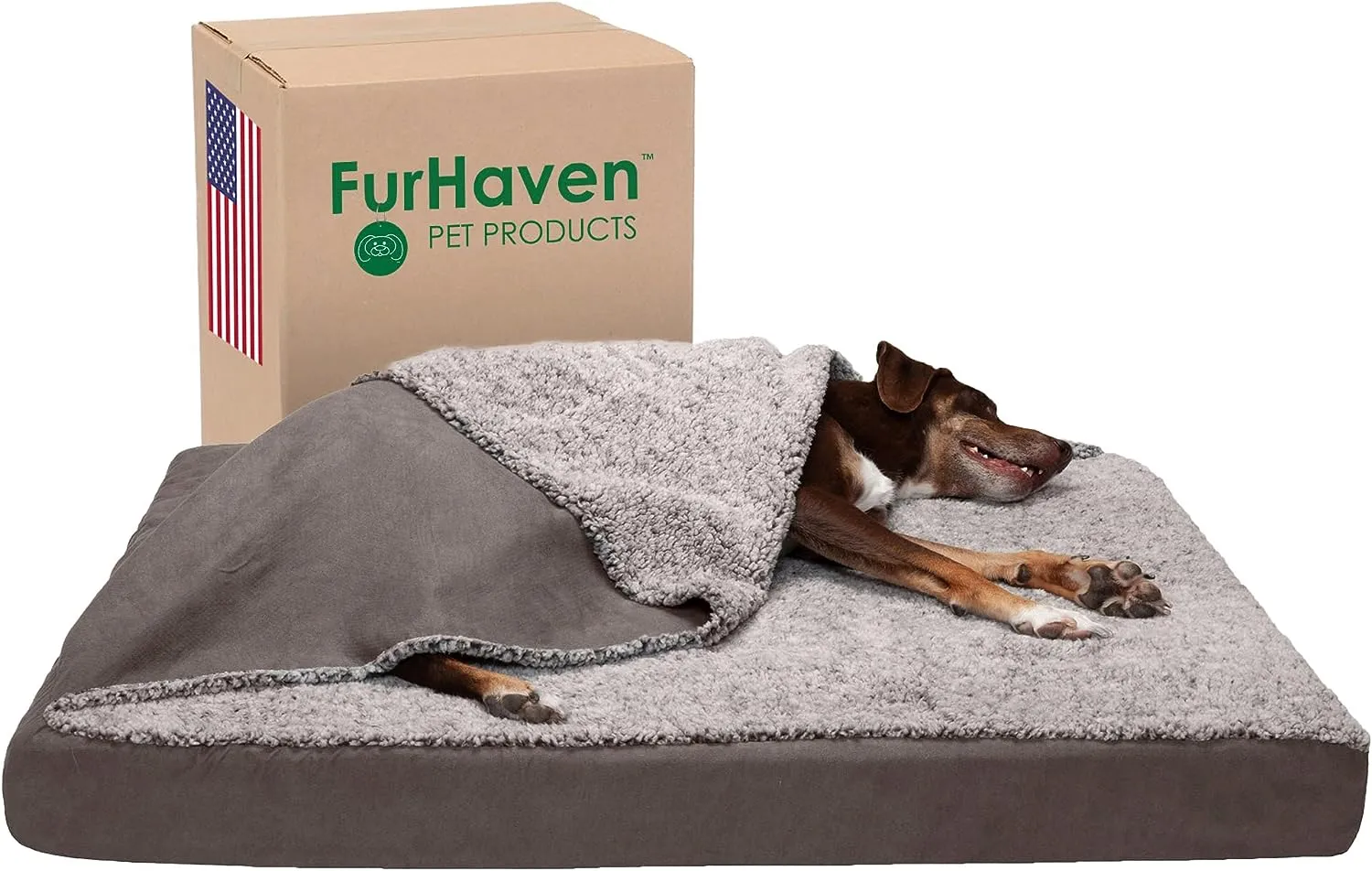 Plush Dog Bed: Luxe Faux Fur & Linen Sofa-Style Dog Bed for Dreamy Rest & Sweet Snuggles | Orthopedic Support, Plush Design, and Easy-Care Luxury for Your Furry Amigo!