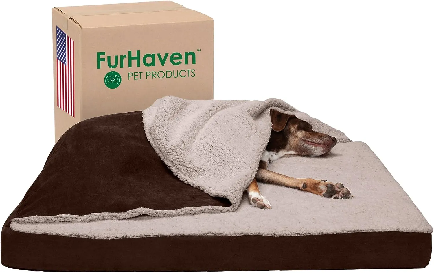 Plush Dog Bed: Luxe Faux Fur & Linen Sofa-Style Dog Bed for Dreamy Rest & Sweet Snuggles | Orthopedic Support, Plush Design, and Easy-Care Luxury for Your Furry Amigo!