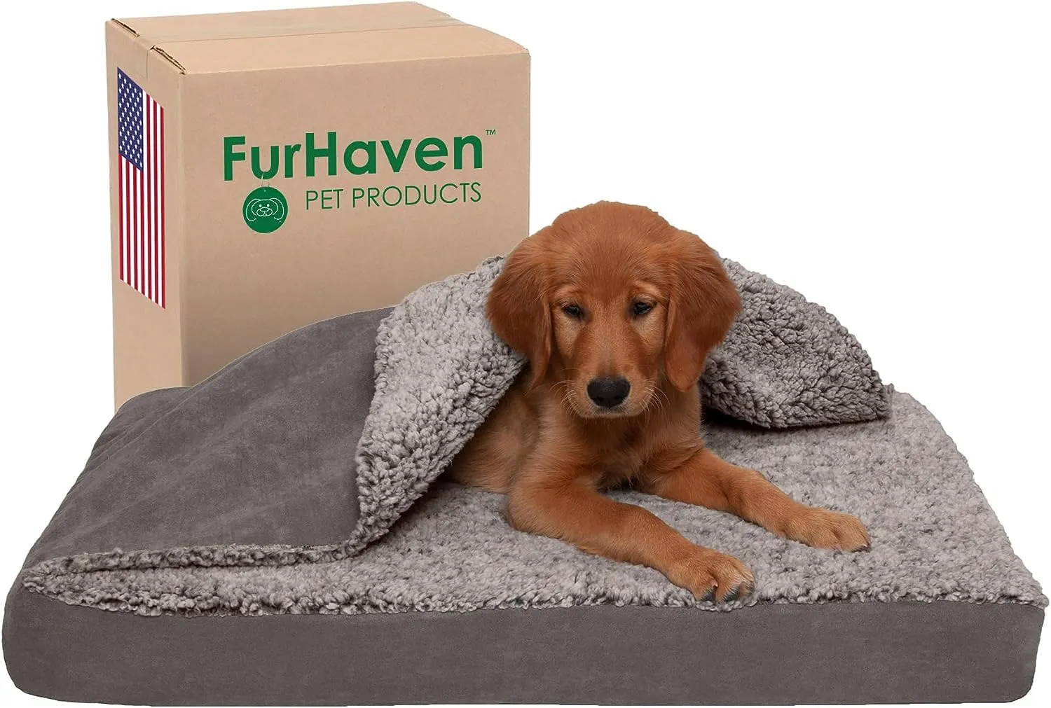 Plush Dog Bed: Luxe Faux Fur & Linen Sofa-Style Dog Bed for Dreamy Rest & Sweet Snuggles | Orthopedic Support, Plush Design, and Easy-Care Luxury for Your Furry Amigo!