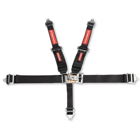 Pyrotect 5-Point Latch & Link Harness - 3" Width Lap - 2" to 3" HNR Ready Shoulder Harness - Pull Down Adjust - Black