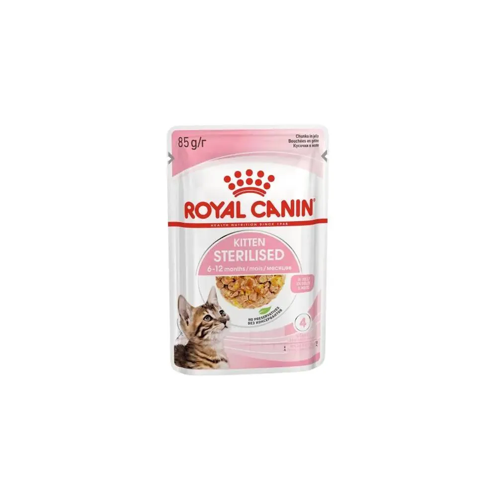 Royal Canin Feline Health Nutrition Kitten Sterilised in Jelly Wet Cat Food Single 85g