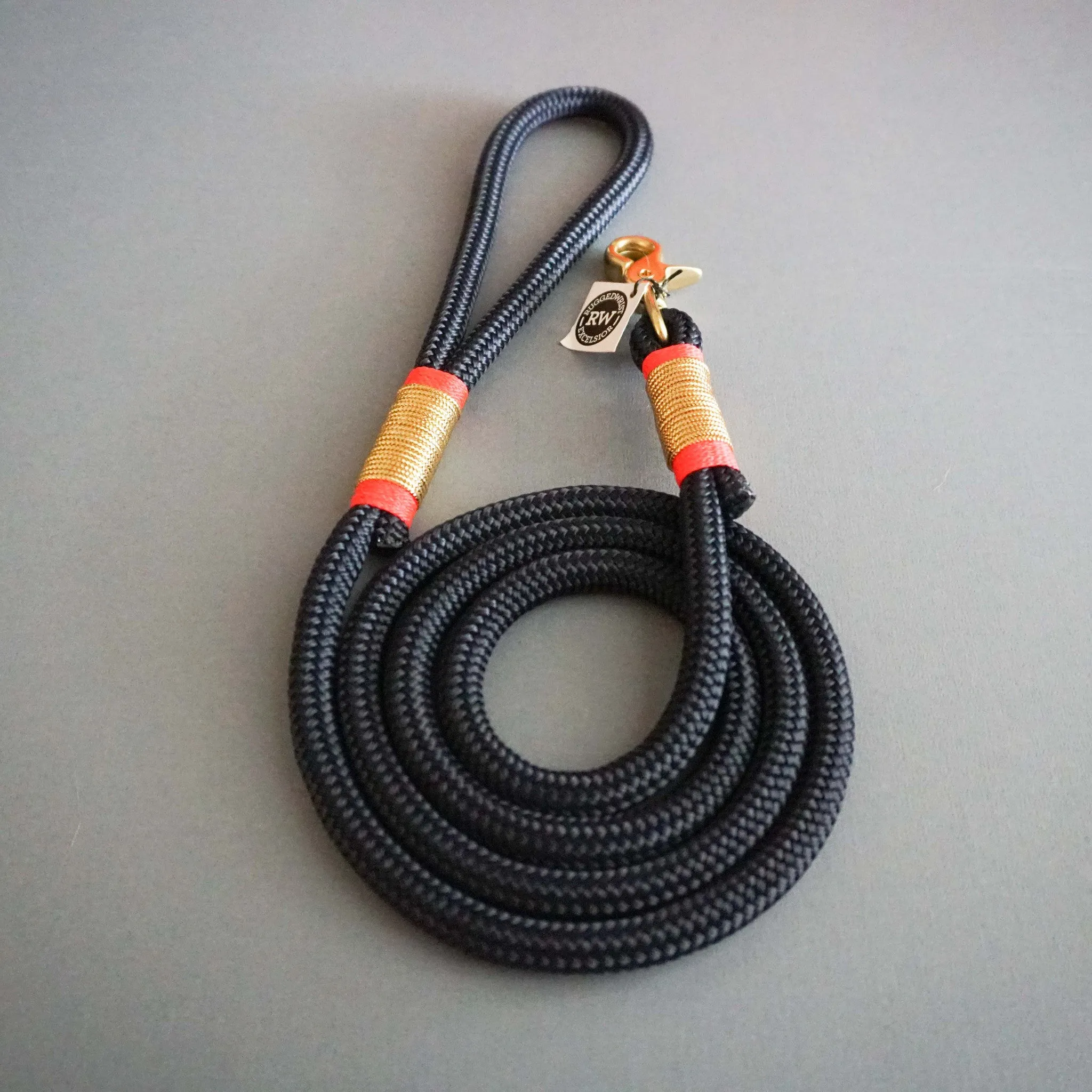 Rugged Hudson Leash: Gold with Fluorescent Citrus