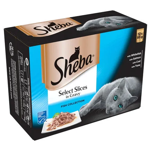 Sheba Fish Collection Favourites Select Slices in Gravy Cat Food Pouches 12 x 85g