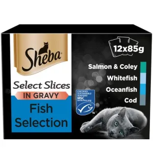 Sheba Fish Collection Favourites Select Slices in Gravy Cat Food Pouches 12 x 85g