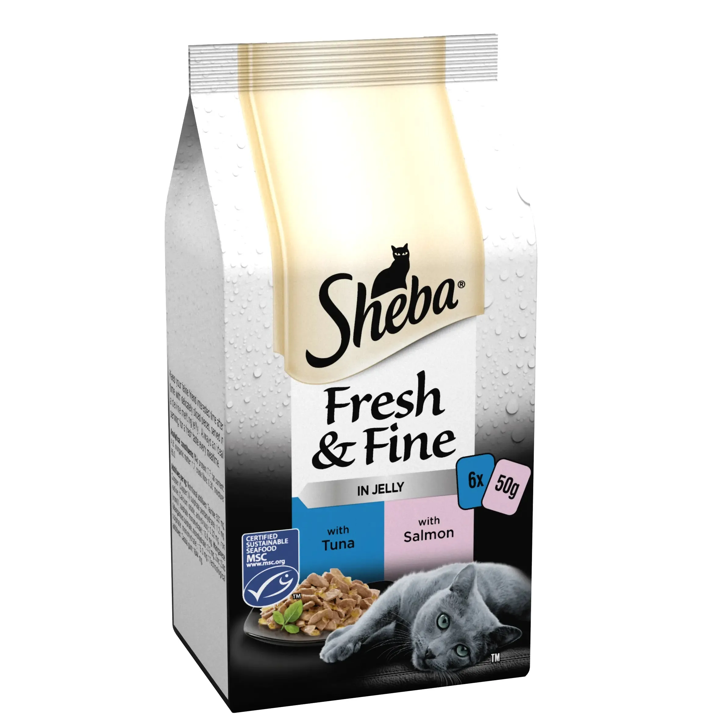 Sheba Pouches Fresh & Fine Tuna & Salmon Chunks in Jelly - 8x 6x50g - DECEMBER SPECIAL OFFER - 12% OFF