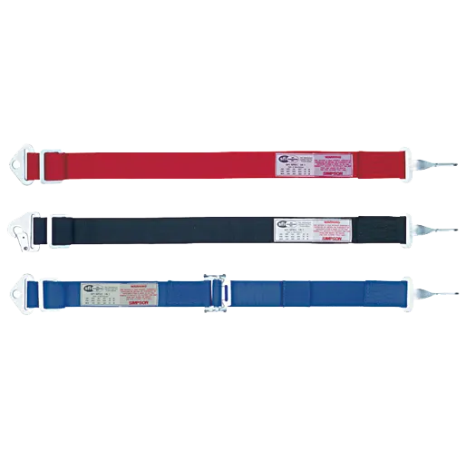 Simpson Anti-Submarine Belt - Semi-Adjustable - 27" Length - Camlock - Bolt-In - Red